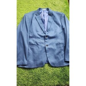 COOFANDY Blazer Mens 3XL Blue Stretch Two Button Notch Lapel Jacket Lined Formal